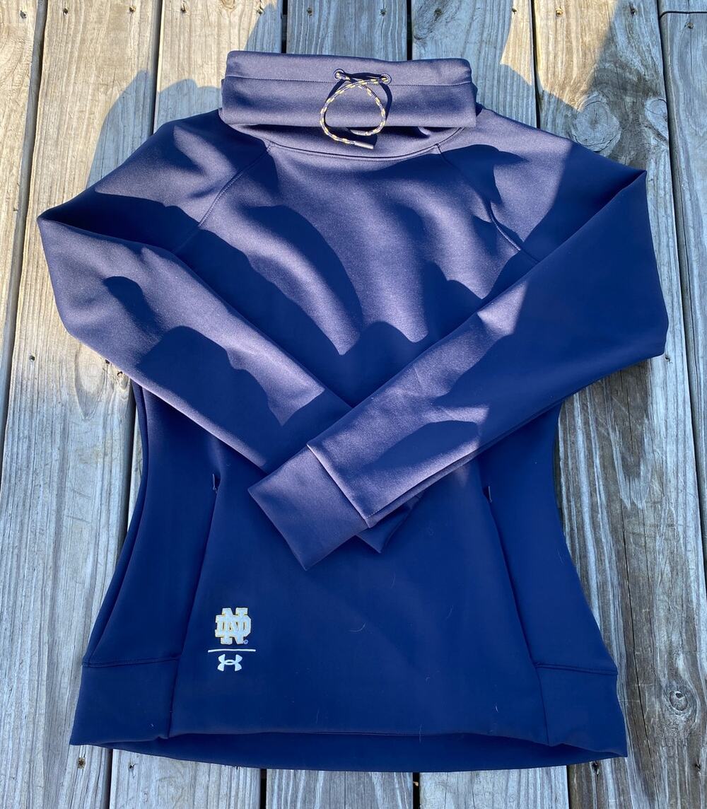 Under Amour Coldgear Notre Dame Funnel Neck Pullover - Navy - Size M